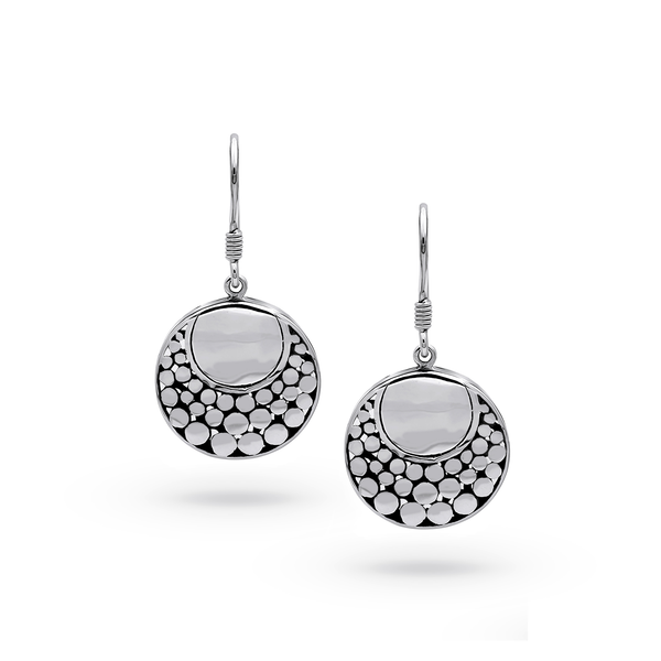 Balinese Artisan Sterling Silver Round Earrings