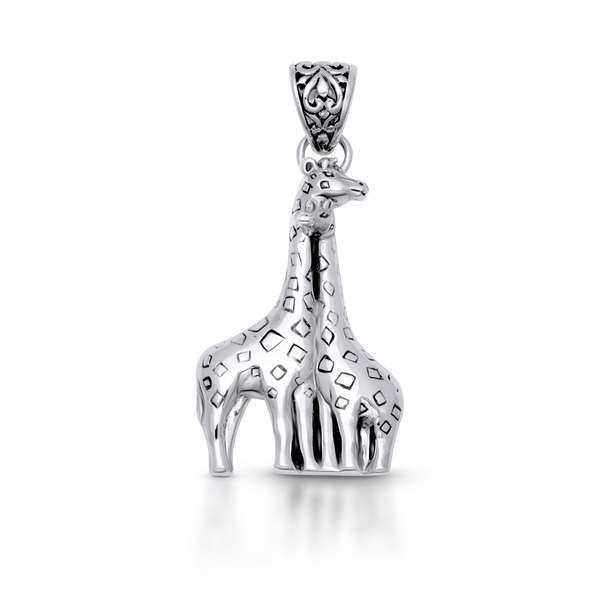 Handcrafted Balinese Sterling Silver Giraffe Pendant