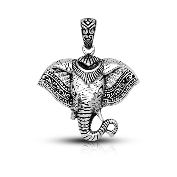 Balinese Artisan 925 Sterling Silver Majestic Elephant Pendant