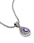 Ethereal Essence: Balinese Artisan 925 Sterling Silver Amethyst Pendant