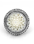 Balinese Artisan 925 Sterling Silver Flower of Goddess Ring