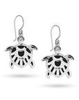 Balinese Artisan 925 Sterling Silver Turtle Theme Dangling Earring with Abalone