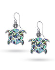 Balinese Artisan 925 Sterling Silver Turtle Theme Dangling Earring with Abalone