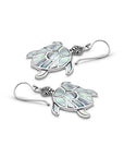 Balinese Artisan 925 Sterling Silver Turtle Earrings with Mother of Pearl