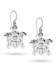 Balinese Artisan 925 Sterling Silver Turtle Earrings with Mother of Pearl