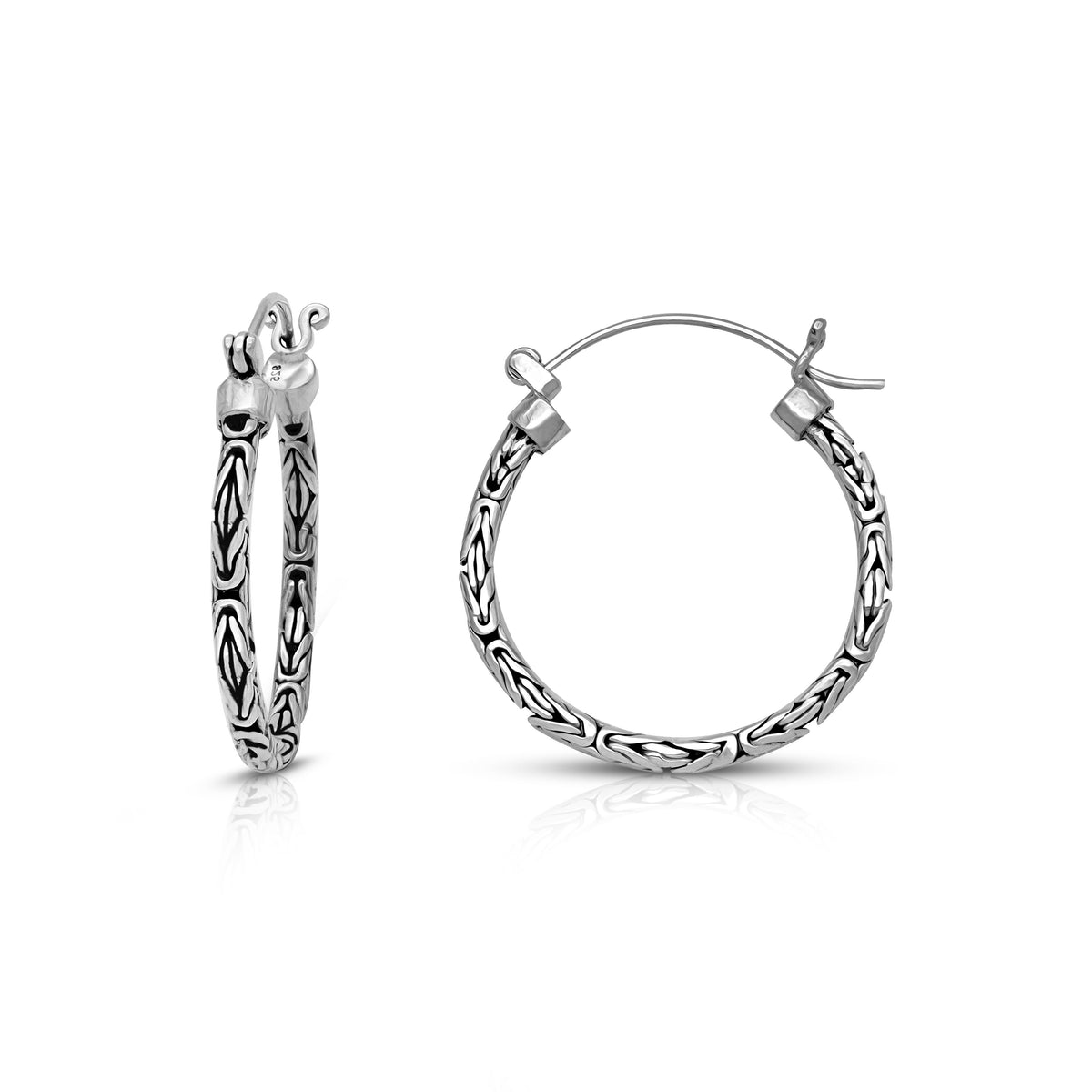 Balinese Artisinal Sterling Silver Hoop Earrings