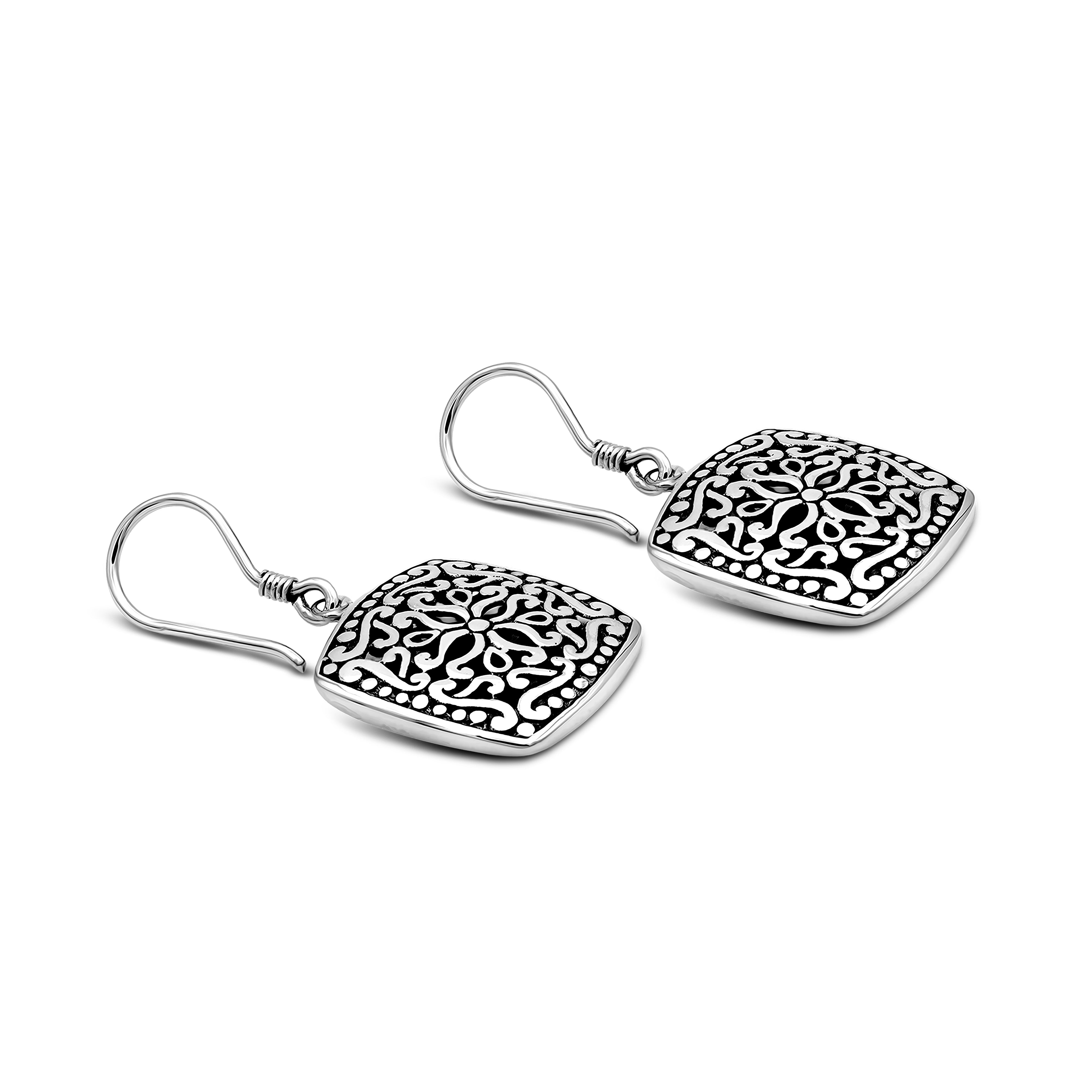 Sterling Silver Cushion Earring