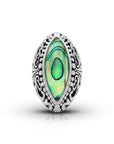 Balinese Artisan 925 Sterling Silver Ring with Abalone Shell