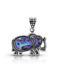 Sterling Silver Elephant Pendant with Abalone Shell