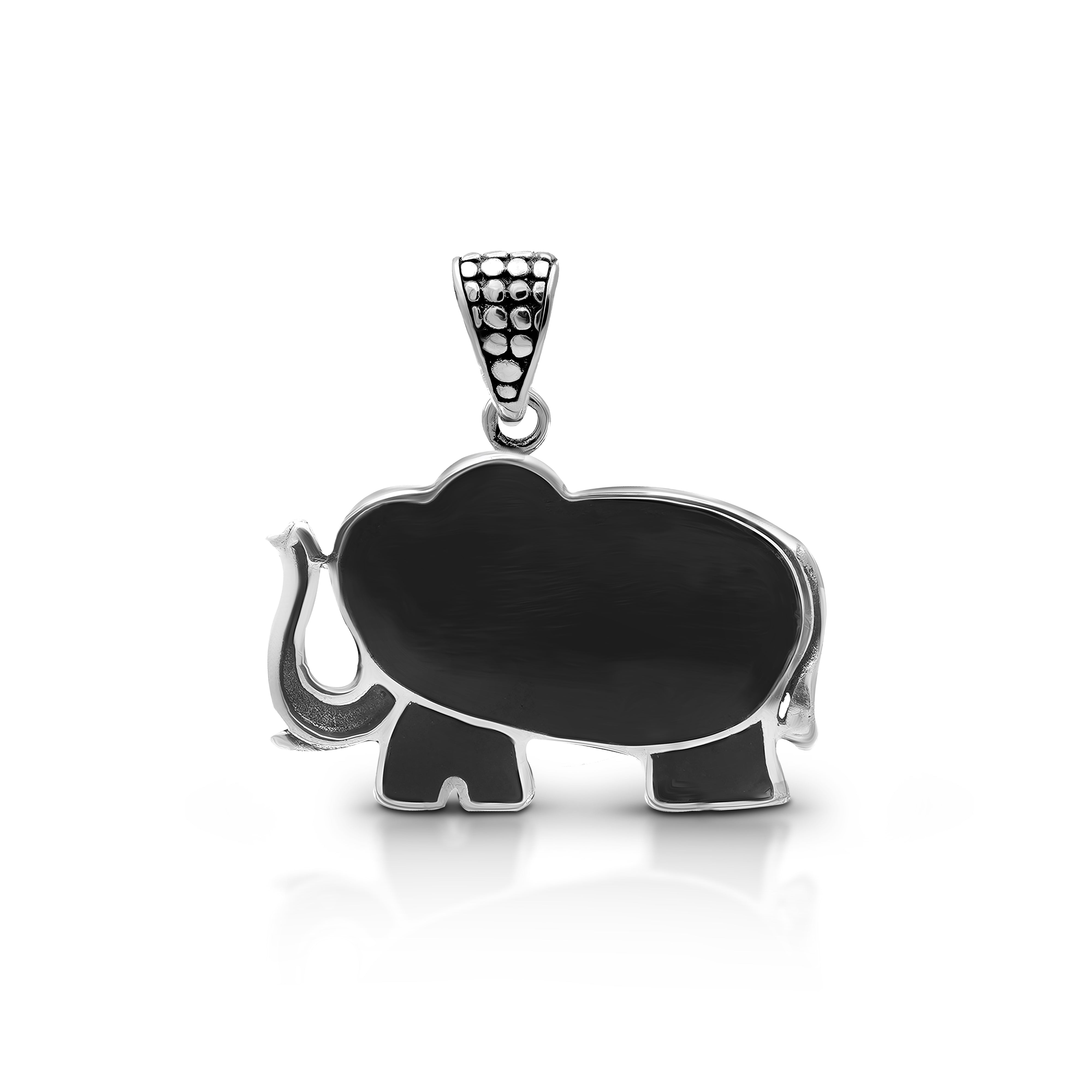 Sterling Silver Elephant Pendant with Abalone Shell