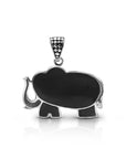 Sterling Silver Elephant Pendant with Abalone Shell