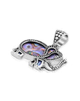 Sterling Silver Elephant Pendant with Abalone Shell