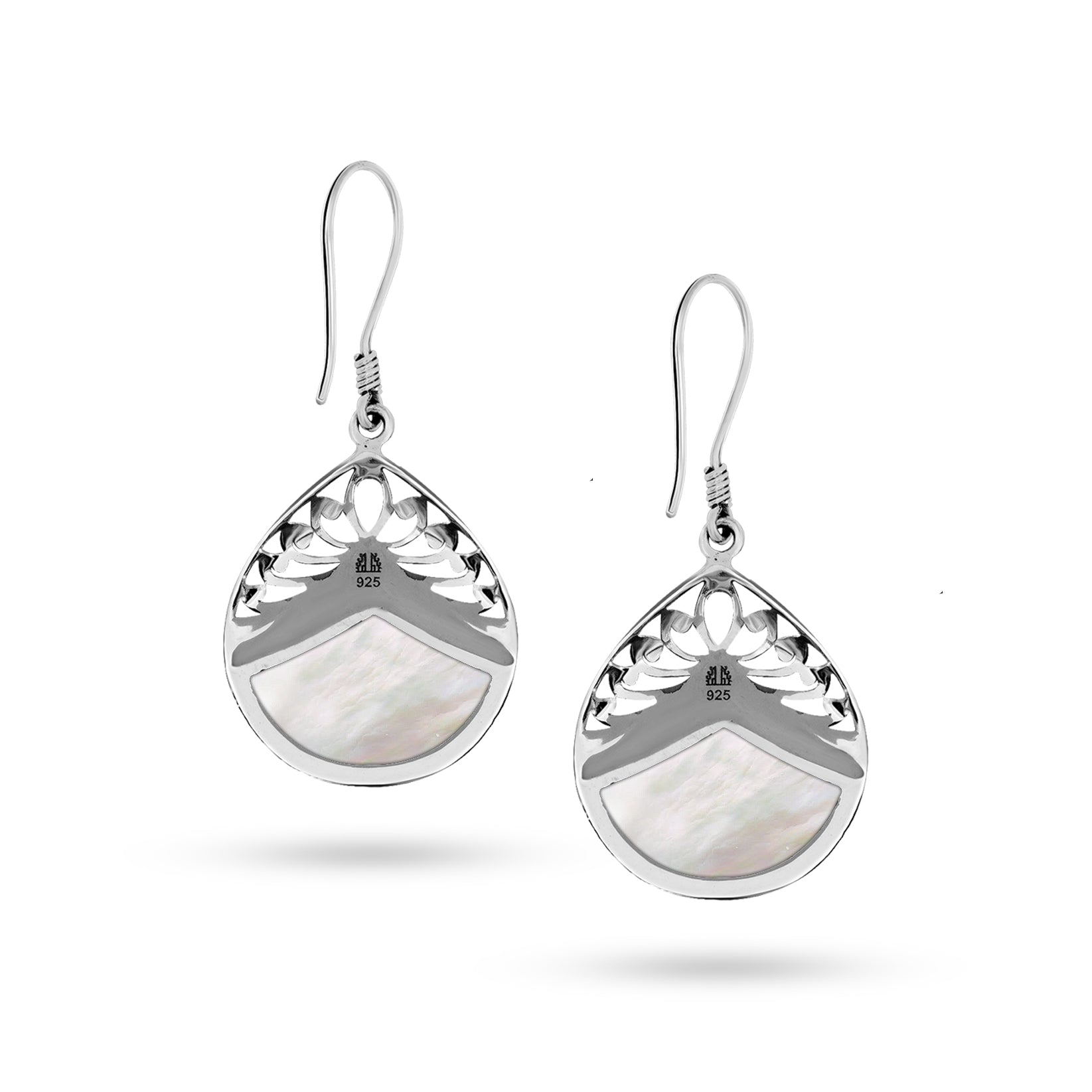 Balinese Artisan 925 Sterling Silver Dangling Earring with Mother-of-Pearl