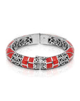 Balinese Sterling Silver Bangle with Coral Shell