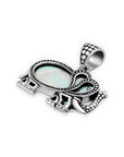 Balinese Artisan 925 Sterling Silver Elephant Pendant with Mother of Pearl