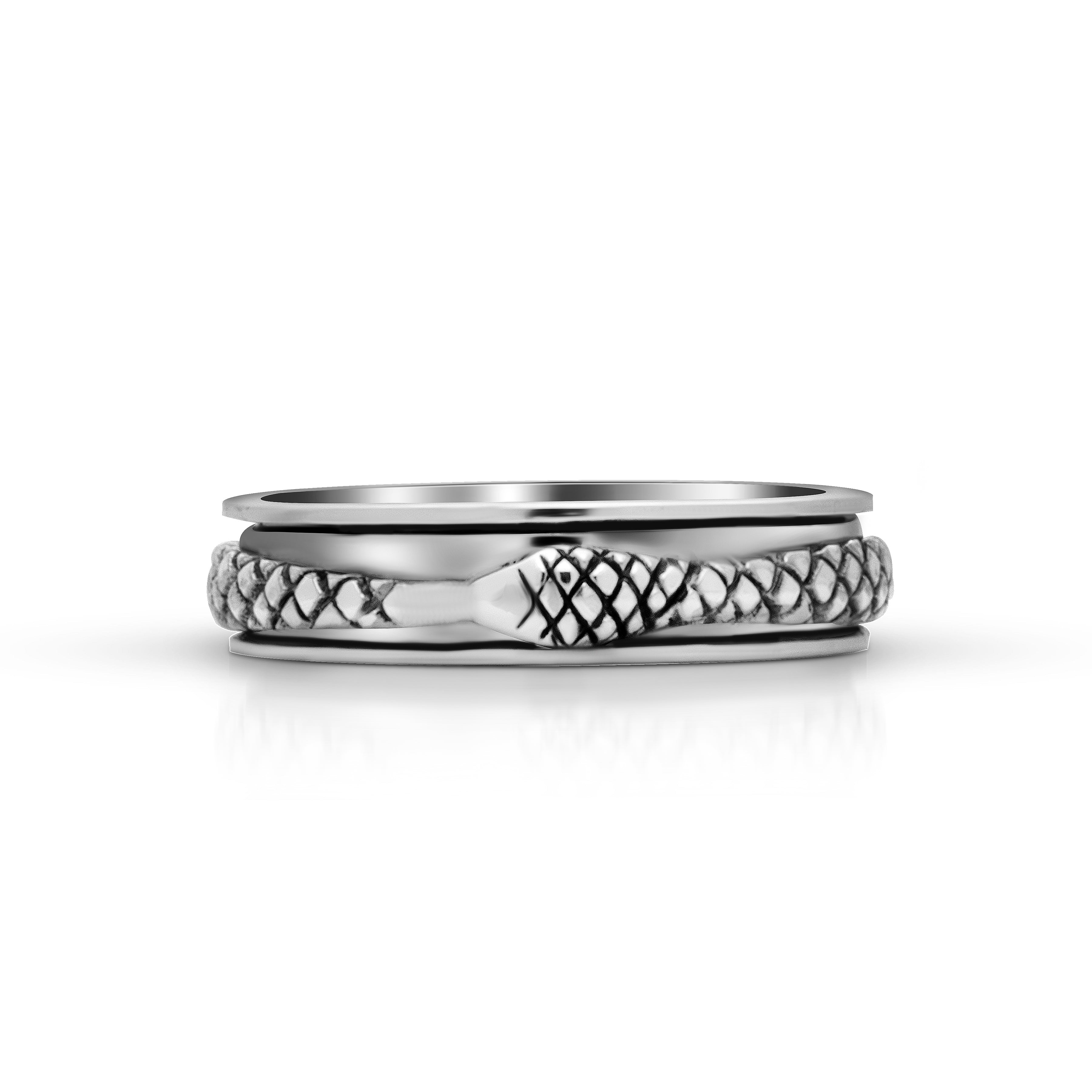 Balinese Sterling Silver Snake Spinner Ring