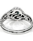 Balinese Artisan 925 Sterling Silver Intertwined Ring with Natural Blue Zircon