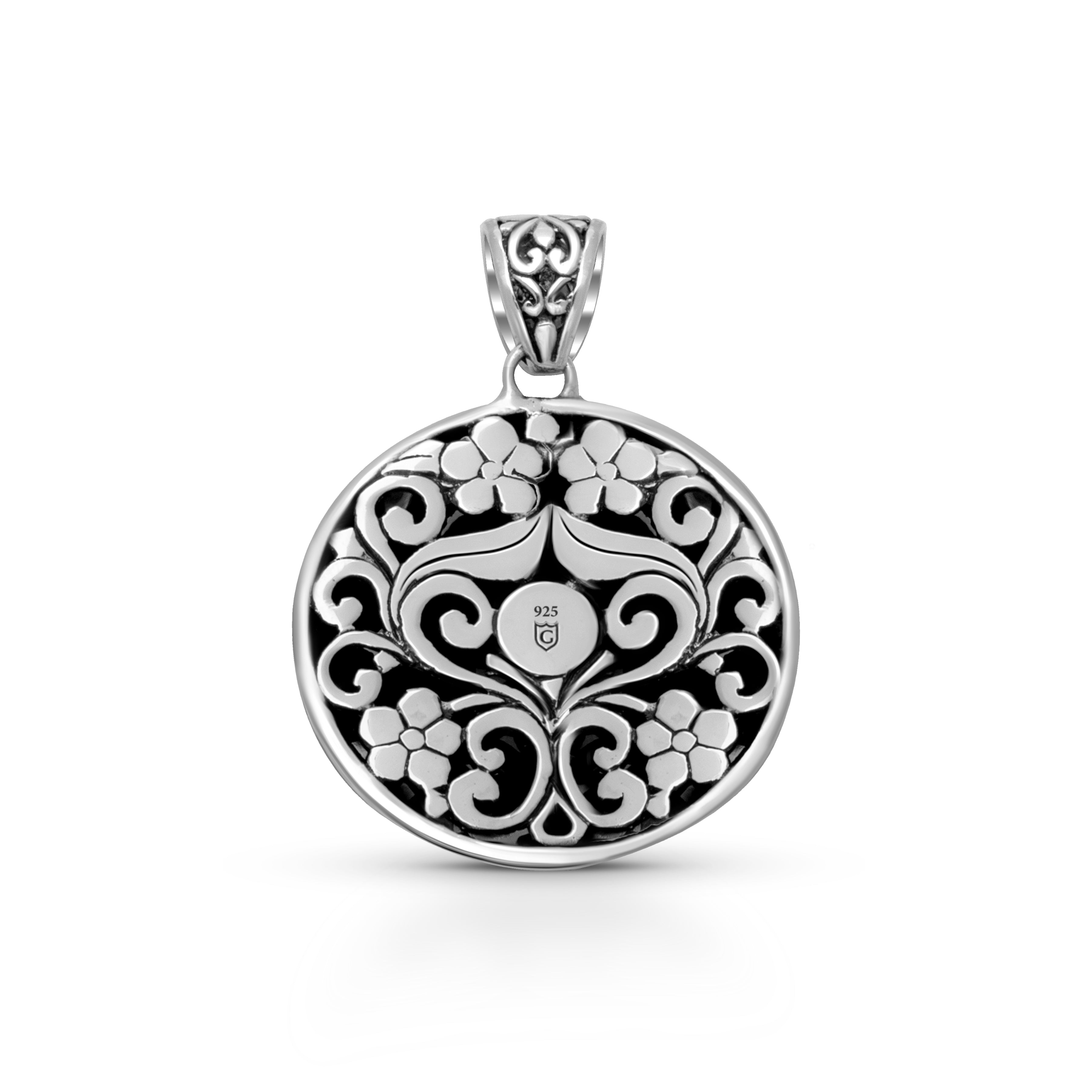 Radiance of Bali: Multi-Stone Sterling Silver Pendant