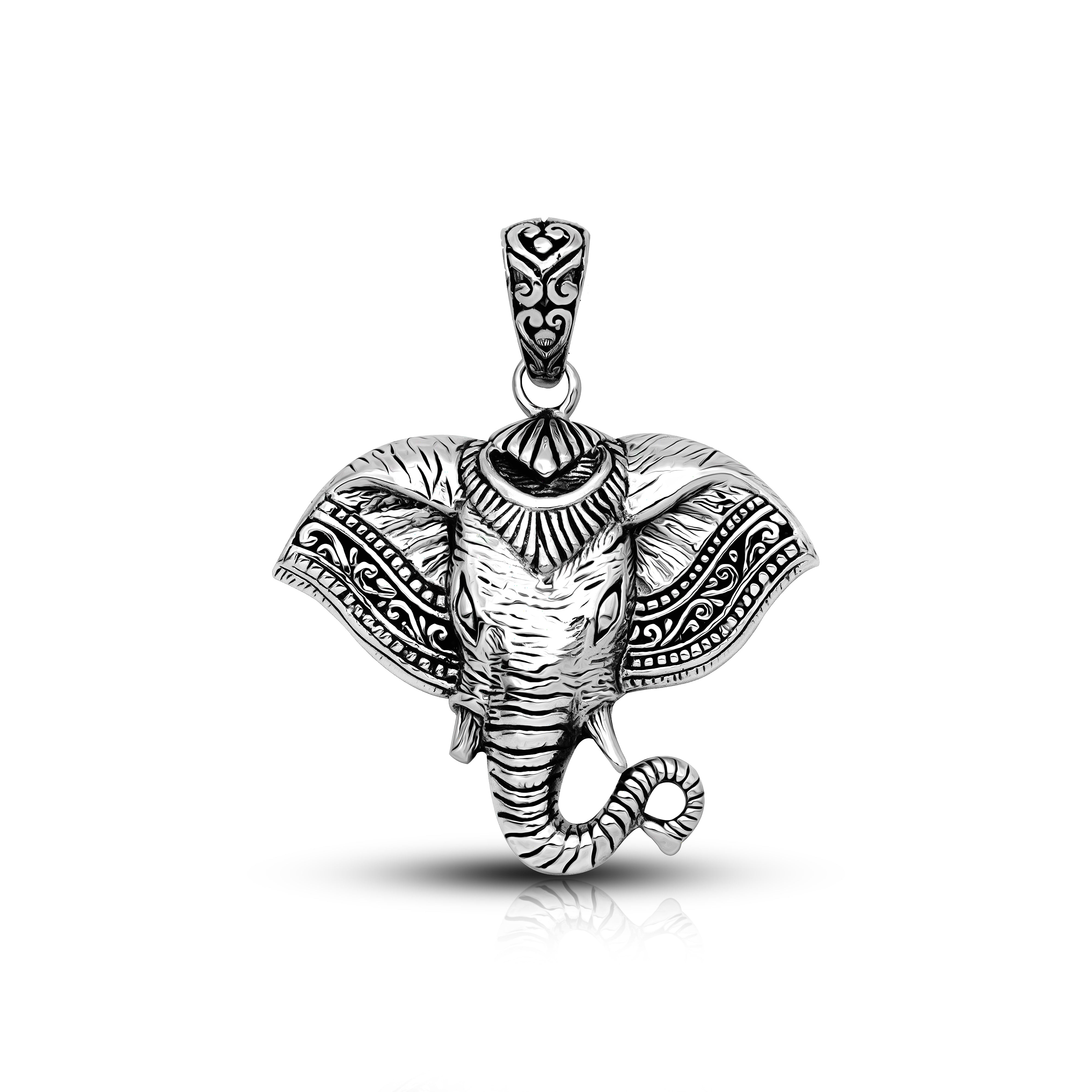 Balinese Artisan 925 Sterling Silver Majestic Elephant Pendant