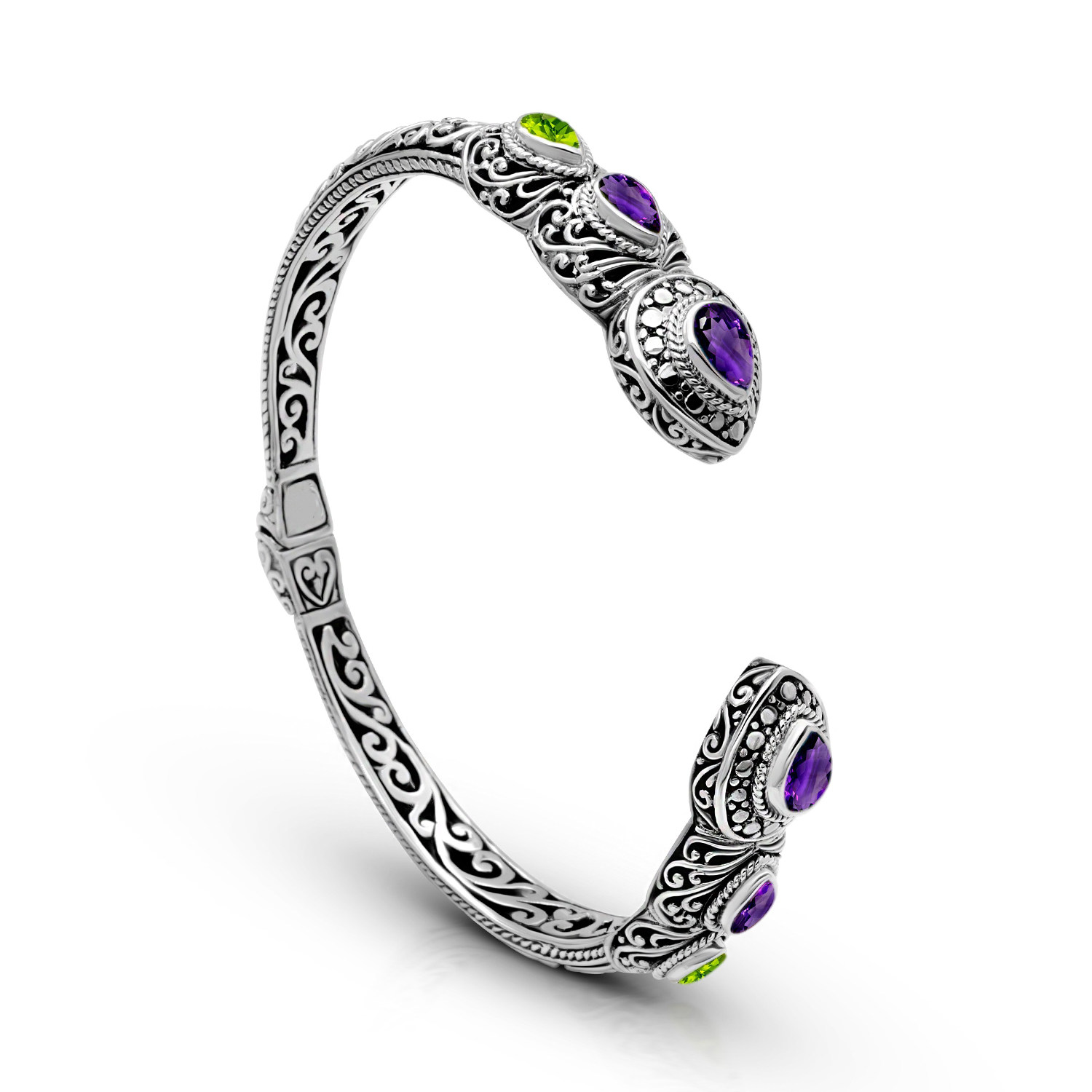African Amethyst &amp; Peridot Harmony Bangle