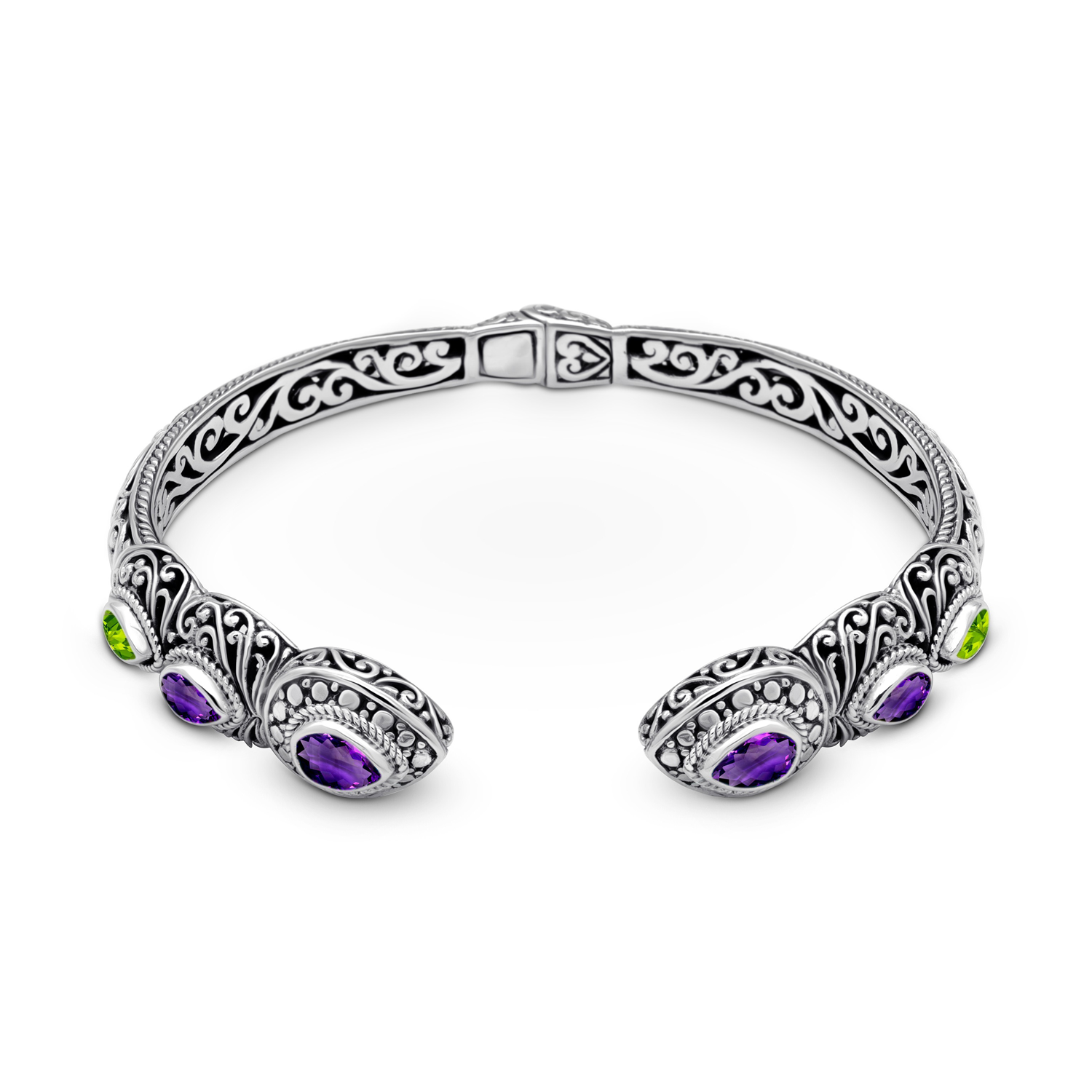 African Amethyst &amp; Peridot Harmony Bangle