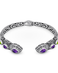 African Amethyst & Peridot Harmony Bangle