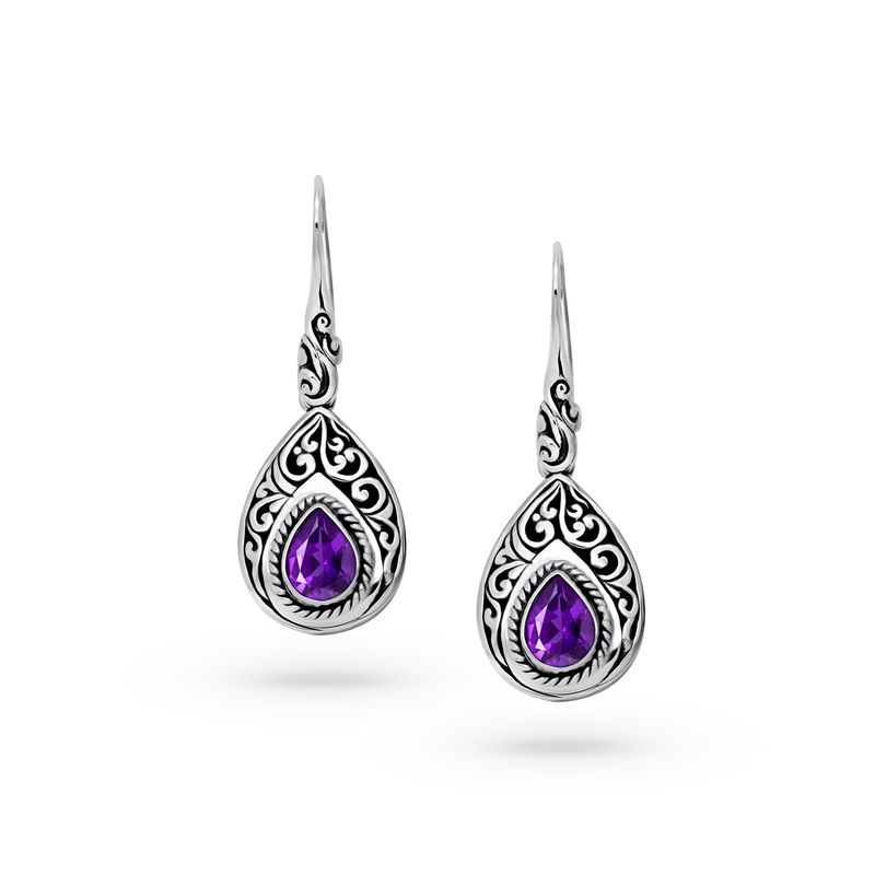 Amethyst Dusk Bali Earrings