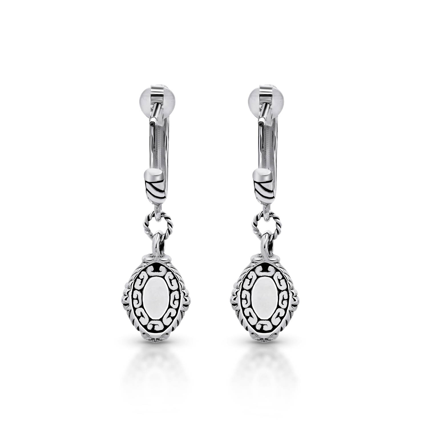 Twisted Cable Blue Opal Drop Earrings