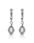 Twisted Cable Blue Opal Drop Earrings