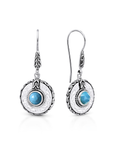 Twisted Cable Opal Disc Earrings