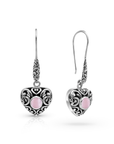 Sterling Silver Pink Opal Hook Earrings
