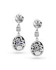 Blue Sapphire Rose Earrings