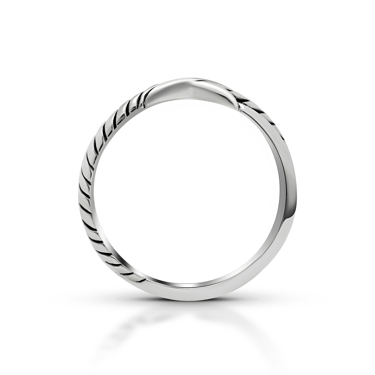 Sterling Silver X Cable Ring