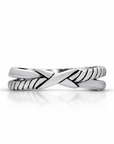 Sterling Silver X Cable Ring