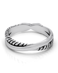 Sterling Silver X Cable Ring