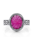 Carved Ruby Sterling Silver Ring