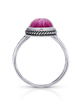 Carved Ruby Sterling Silver Ring