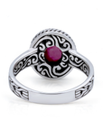 Carved Ruby Sterling Silver Ring