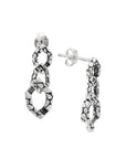 Linked Sterling Silver Bali Drop Earrings
