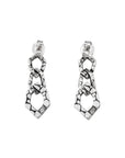 Linked Sterling Silver Bali Drop Earrings