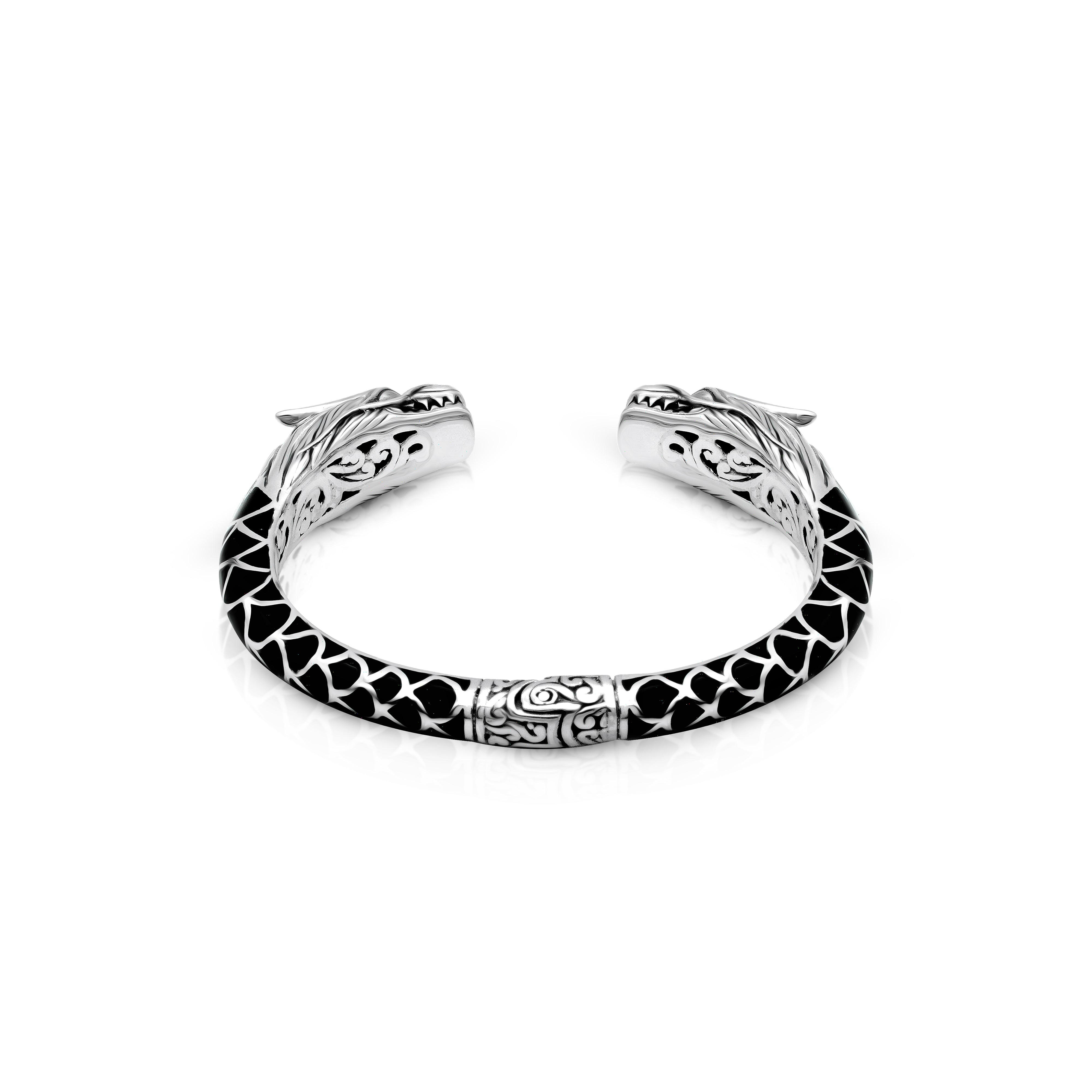 Balinese Artisan 925 Sterling Silver Majestic Dragon Bangle