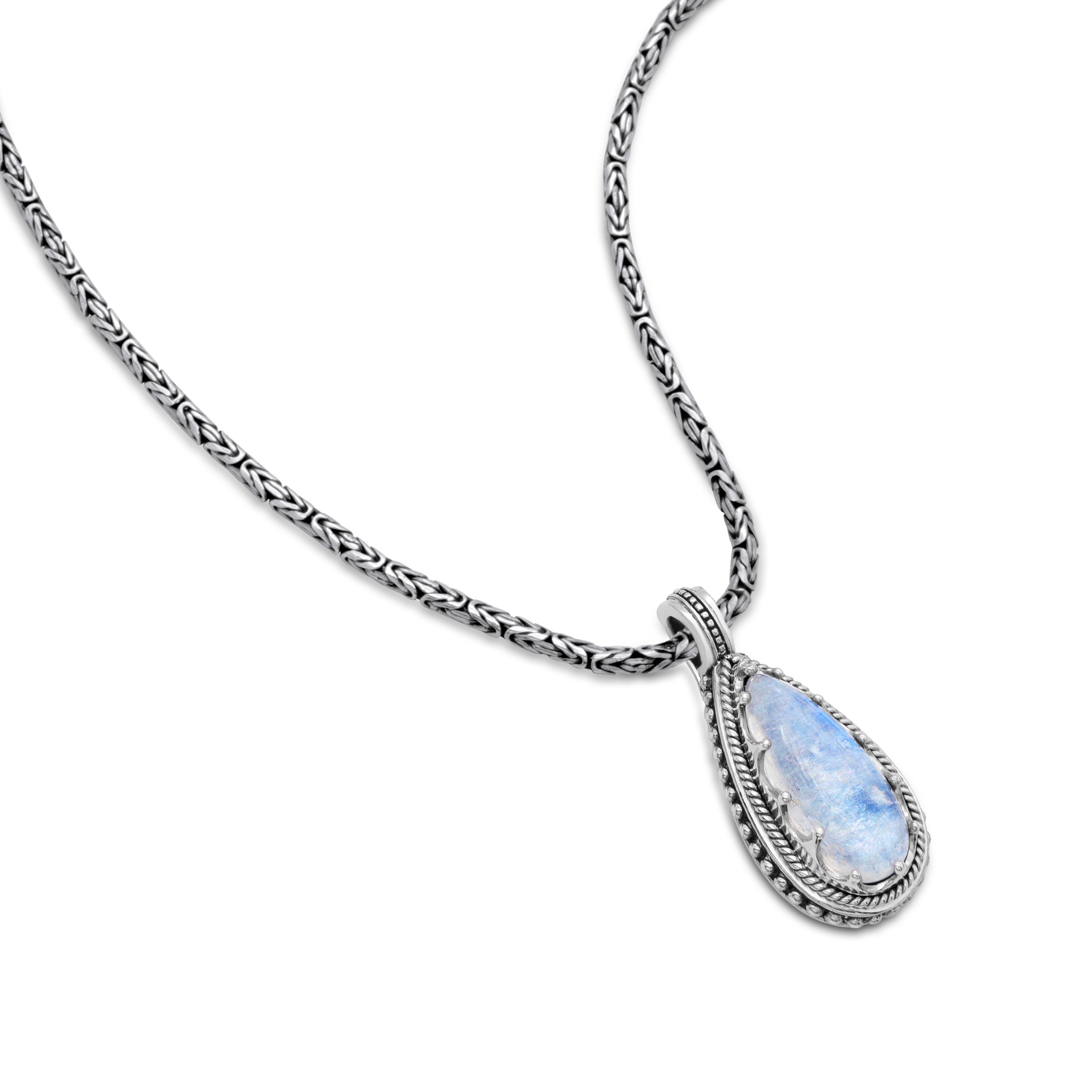 Enchanted Balinese Sterling Silver Moonstone Pendant