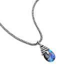 Serpent's Embrace: Sterling Silver Snake Wrapped Around Teardrop Abalone